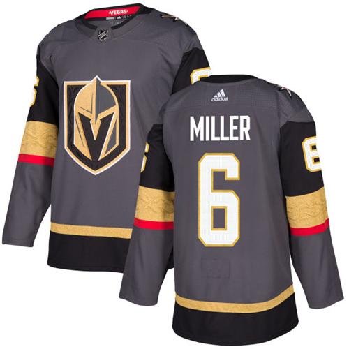 Adidas Vegas Golden Knights #6 Colin Miller Grey Home Authentic Stitched Youth NHL Jersey->youth nhl jersey->Youth Jersey